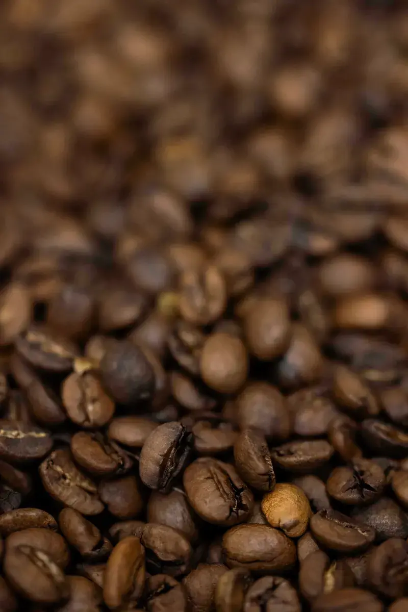 A close-up of roasted coffee beans
